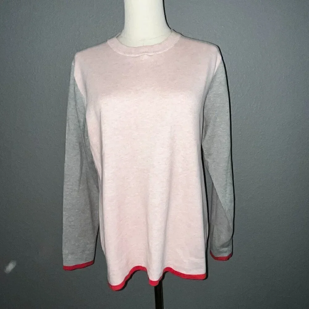Peter Millar JULIA Women's Color-block Crew Neck Pullover Sweater -NWOT - Size L